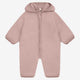 Huttelihut Merino villane laste kombinesoon kapuutsiga Mahogany Rose