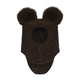 Huttelihut Laste müts-sall alpakavillaste tutidega Dark Brown Melange